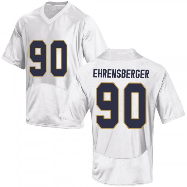 Alexander Ehrensberger Notre Dame Fighting Irish NCAA Men's #90 White Game College Stitched Football Jersey QGG1255KN